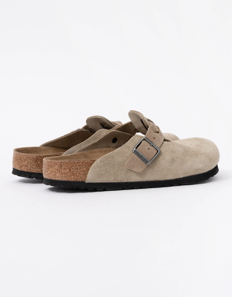 Birkenstock Boston Braided Suede Leather Womens Clogs - Taupe