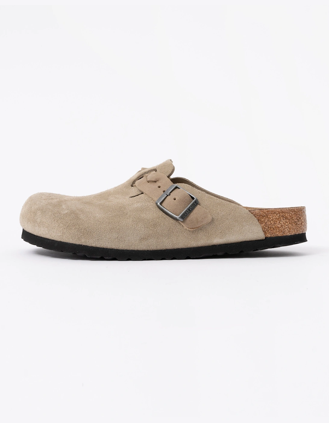 Birkenstock Boston Braided Suede Leather Womens Clogs - Taupe