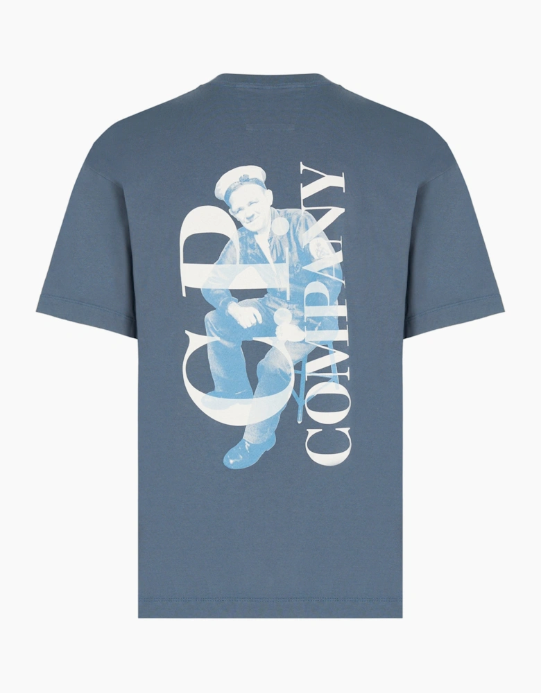 30/1 Britsh Sailor Logo T Shirt Blue