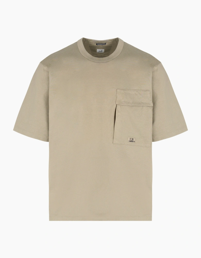 30/2 Mercerised Pocket T-Shirt Khaki