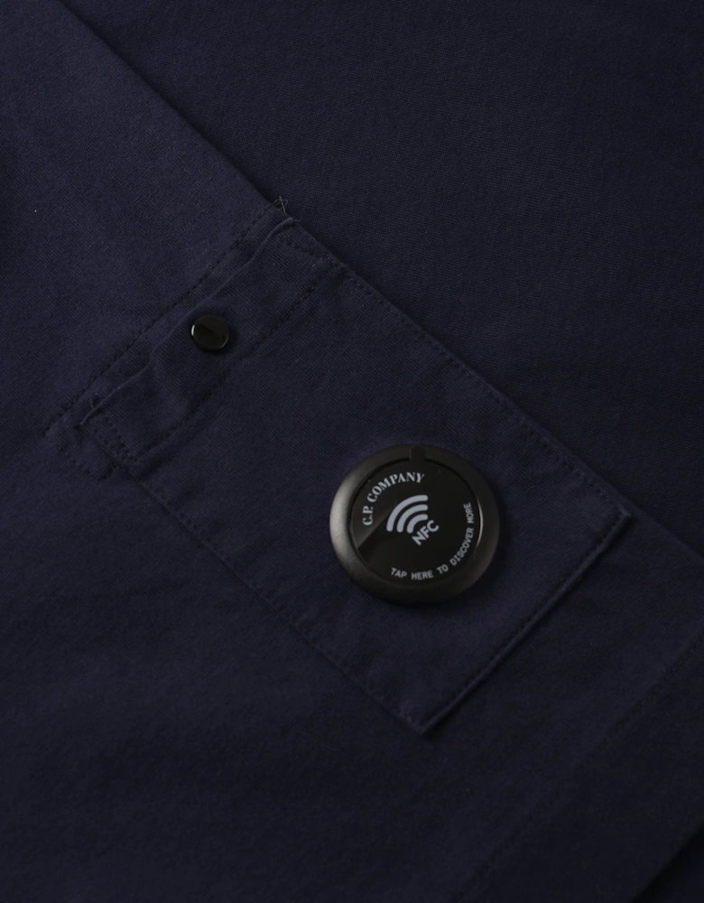 30/2 Mercerizedd Sleeve Lens T shirt Navy