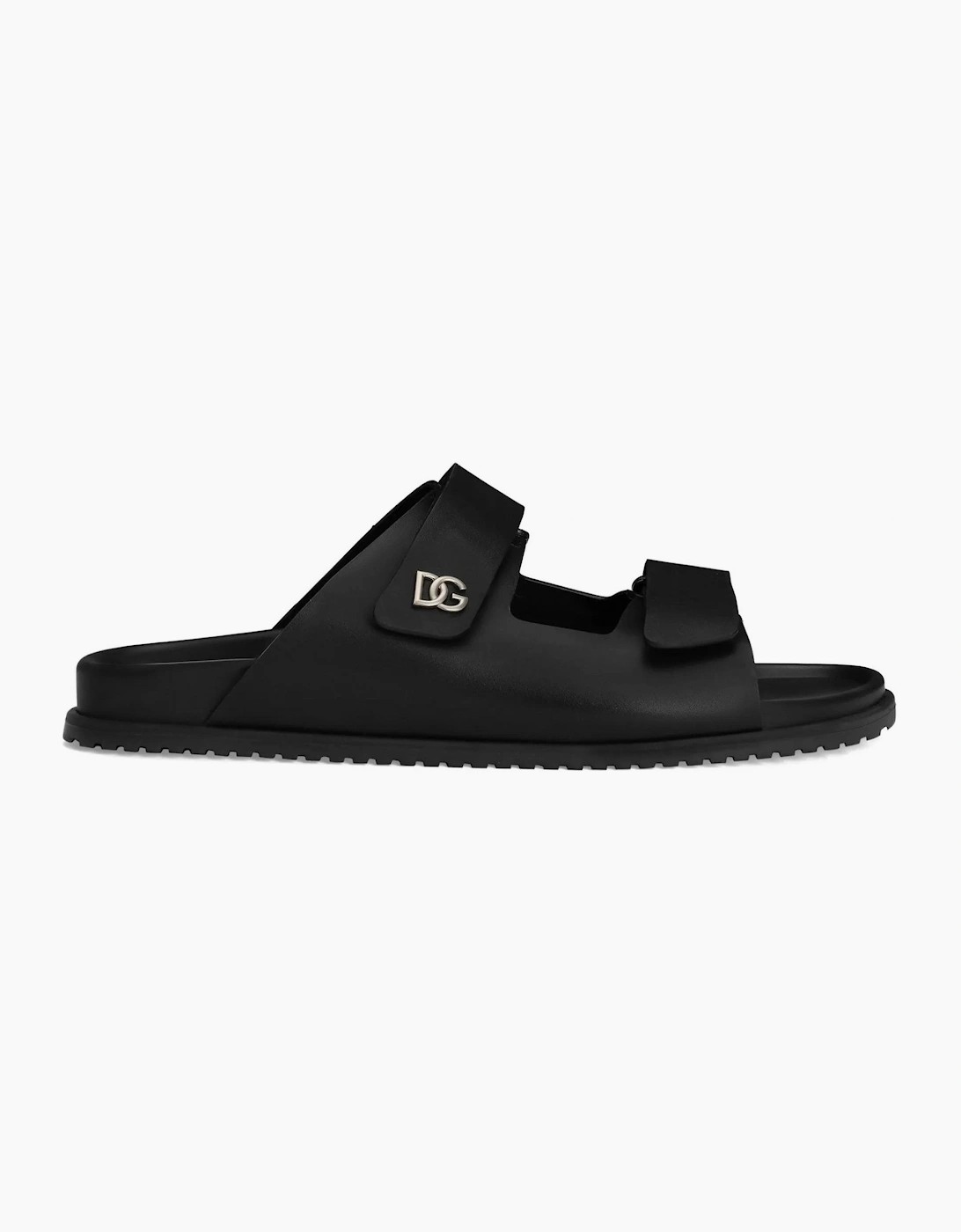 Branded Leather Sandals Black