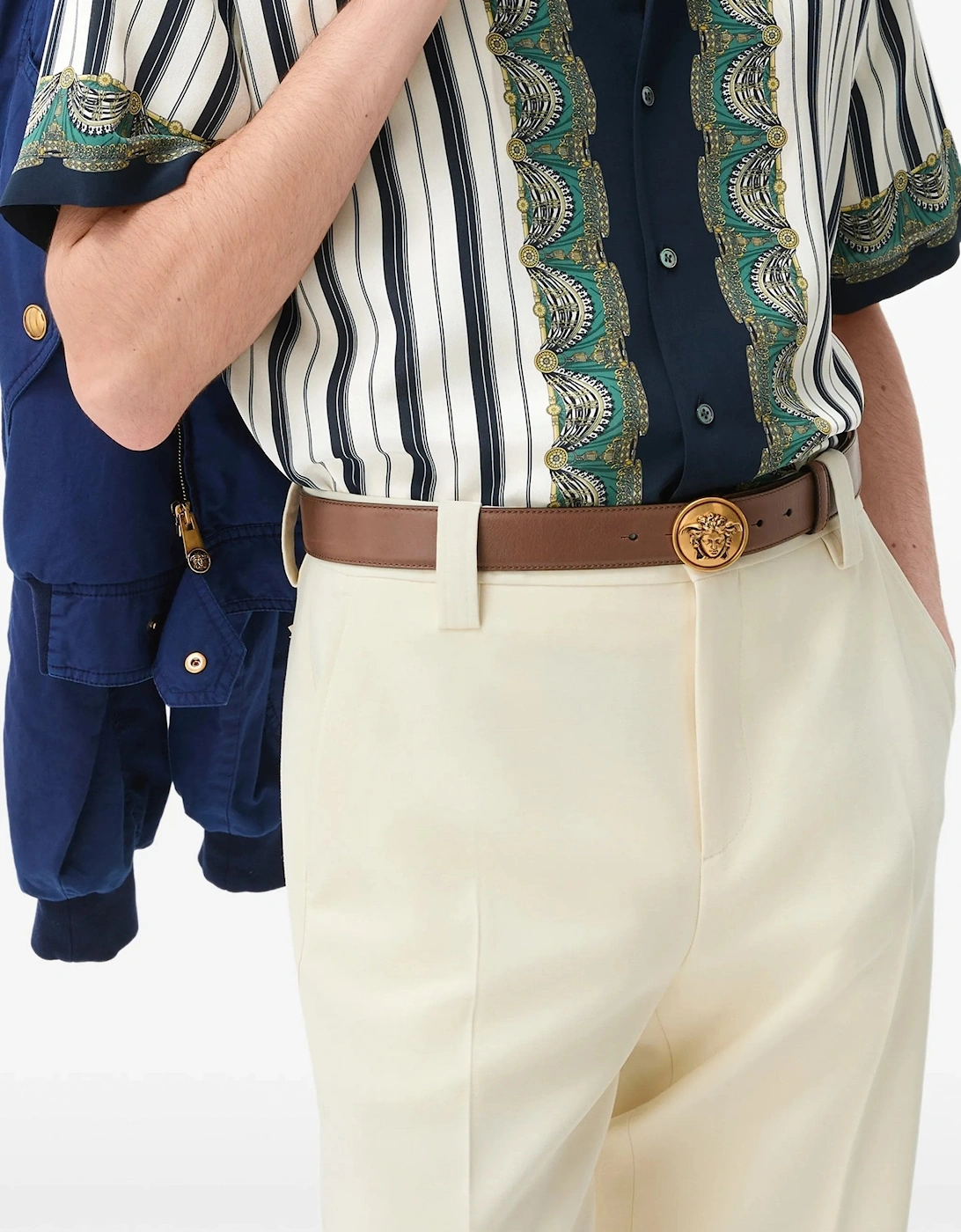 Crepe De Chine Silk Encore Shirt Navy