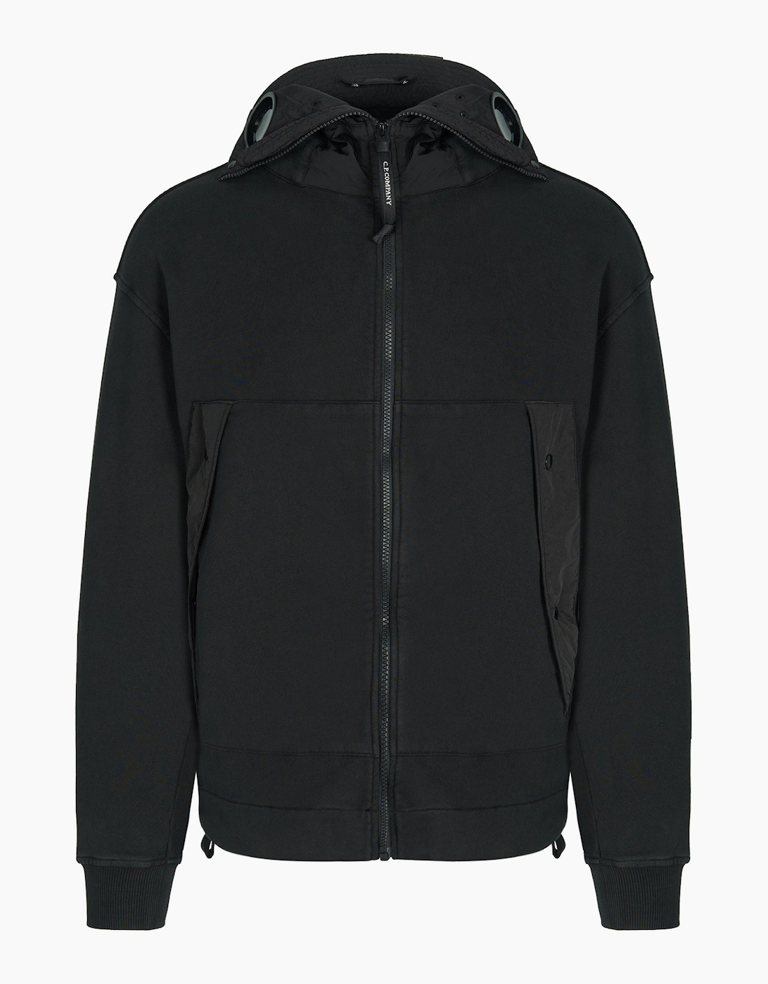 Diagonal Raised Boxy Hooded Top Black, 6 of 5