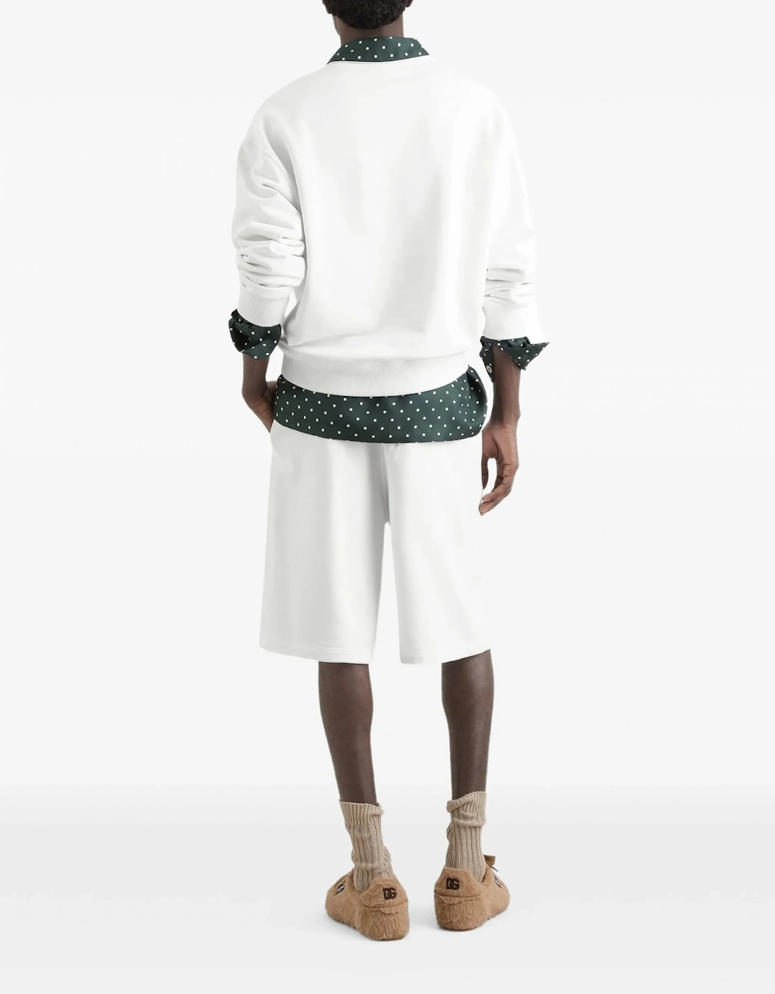 Plaque Cotton Sweatshirt White