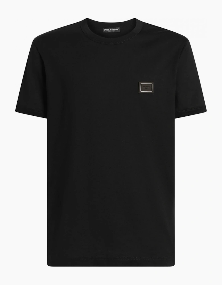 Plaque Cotton T-Shirt Black