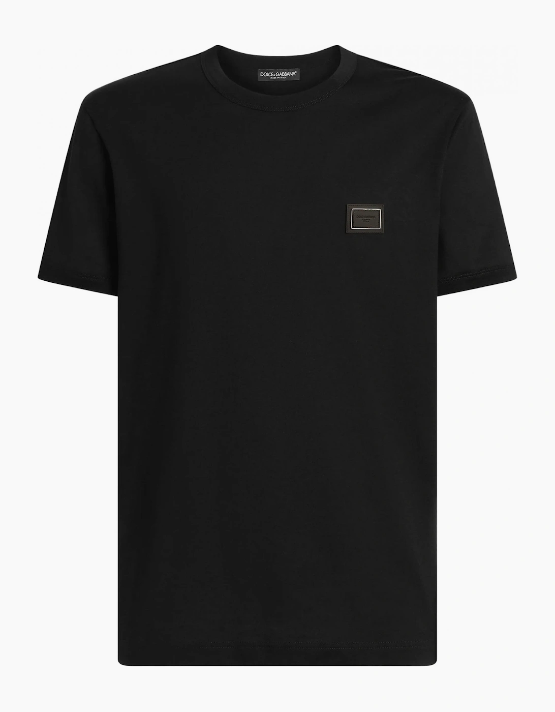Plaque Cotton T-Shirt Black