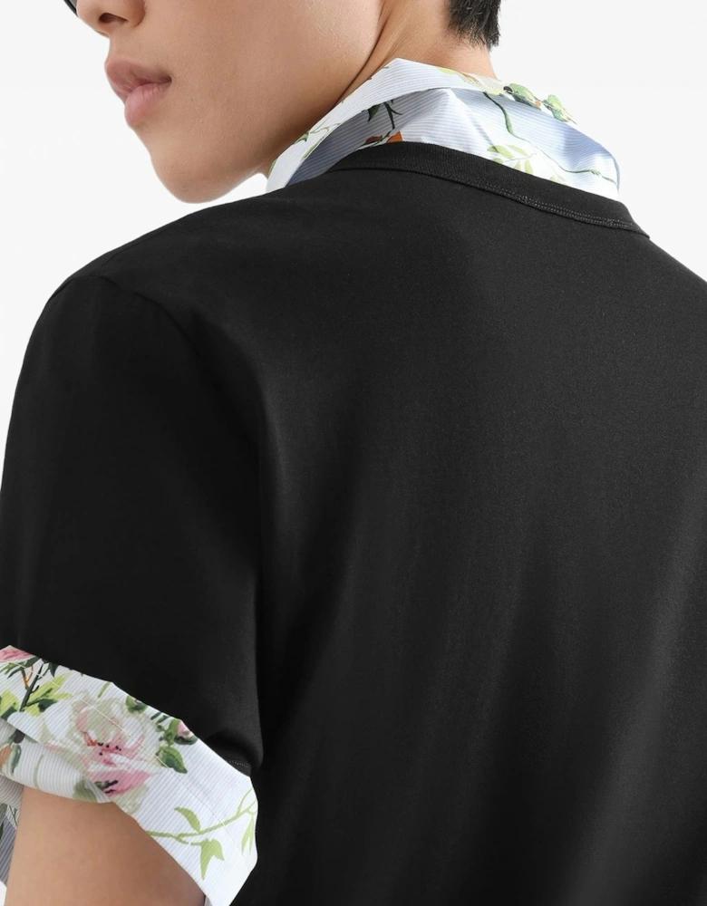 Plaque Cotton T-Shirt Black