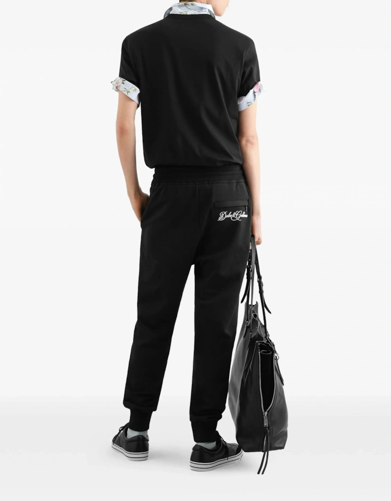 Plaque Cotton T-Shirt Black