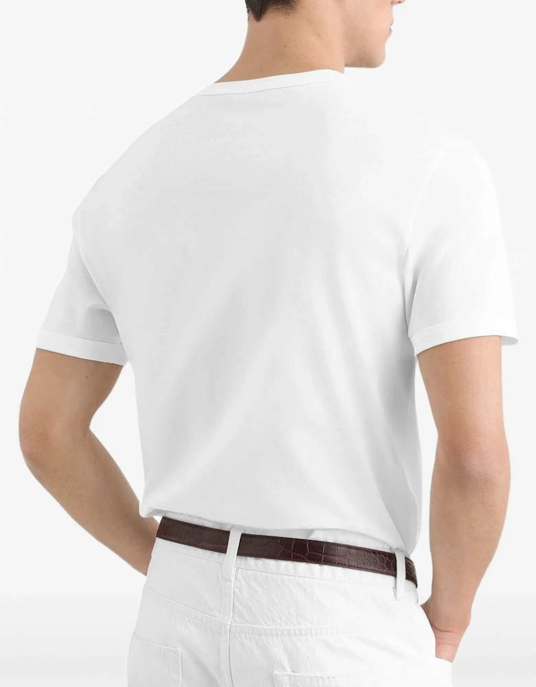 Plaque Cotton T-Shirt White