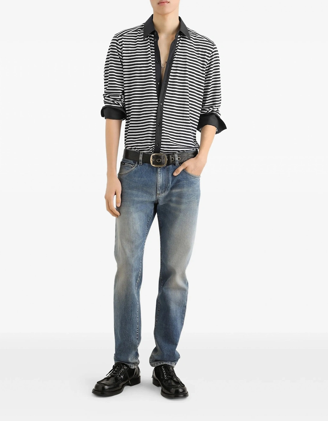 Plaque Denim Jeans Blue