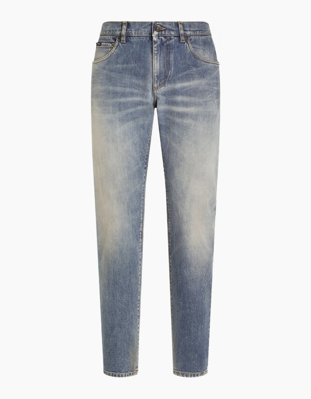 Plaque Denim Jeans Blue
