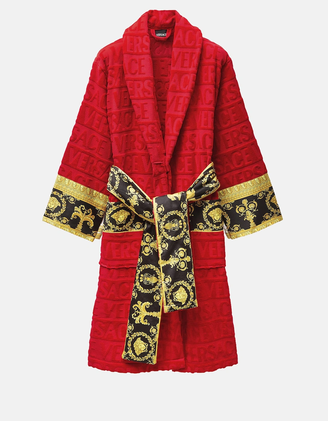 Versace Cotton Bathrobe Red