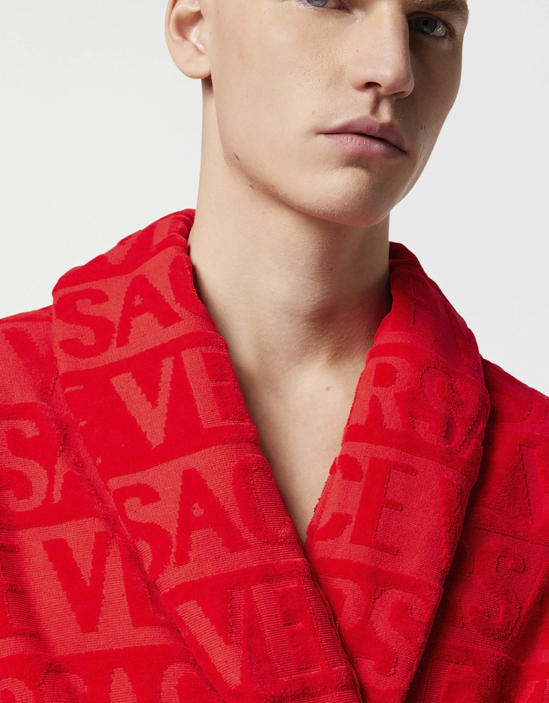 Versace Cotton Bathrobe Red