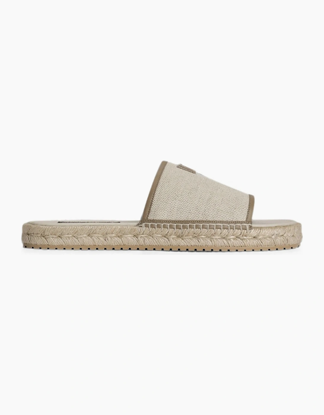 Branded Canvas Sandals Beige