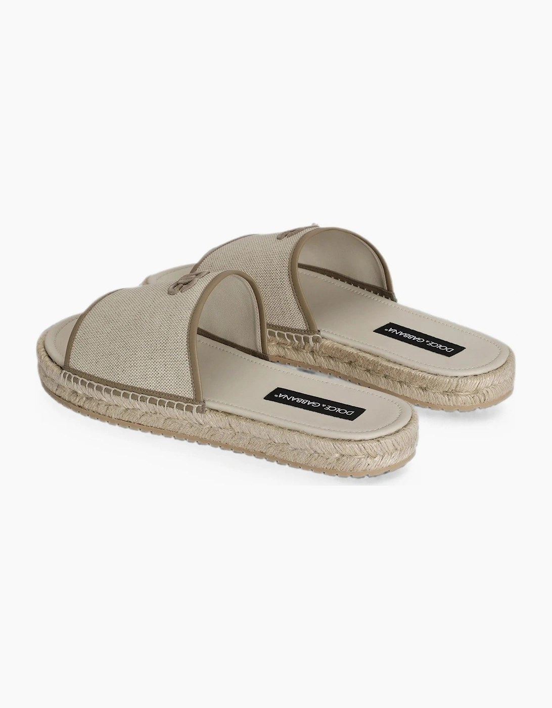 Branded Canvas Sandals Beige