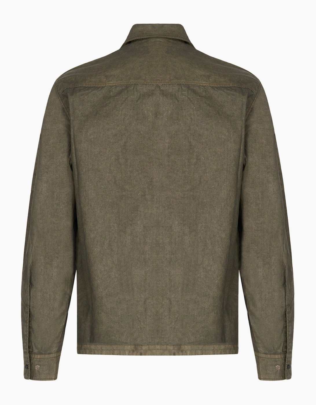 Cotton Zipped Lens Overshirt Green