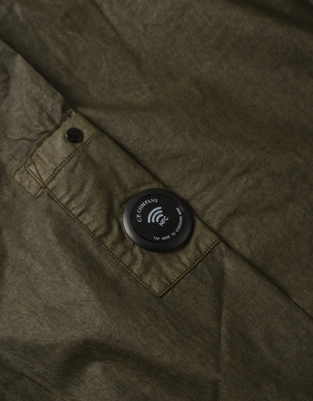 Cotton Zipped Lens Overshirt Green