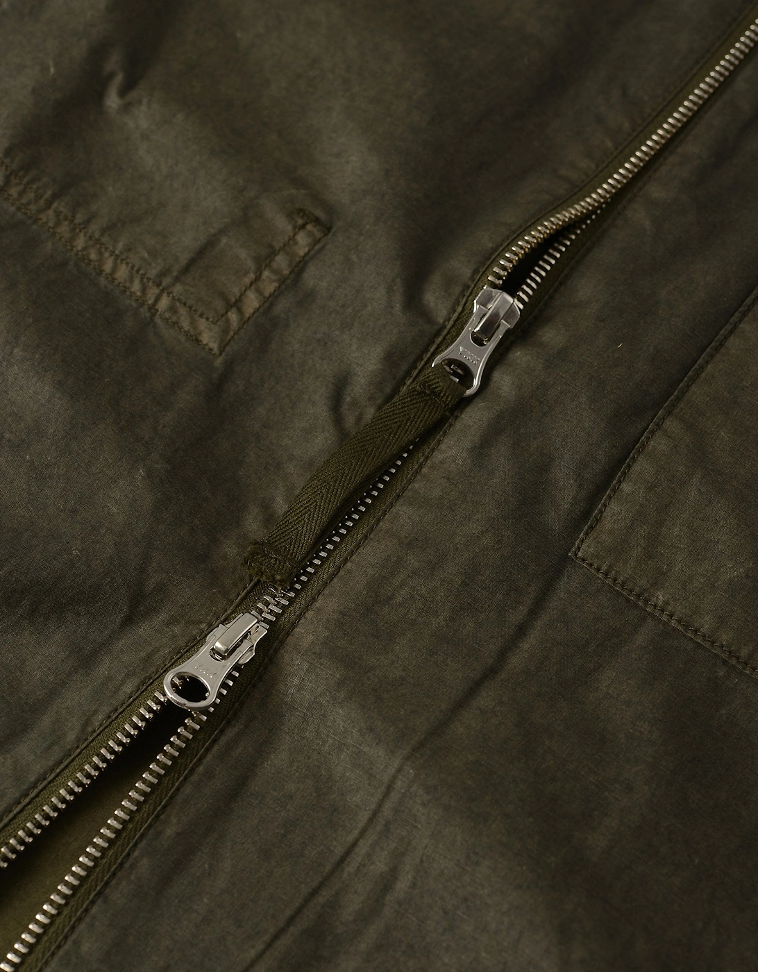 Cotton Zipped Lens Overshirt Green