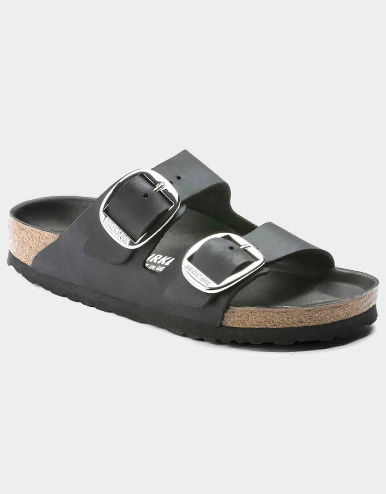 Birkenstock Arizona Big Buckle Oiled Leather Womens Sandals - Black