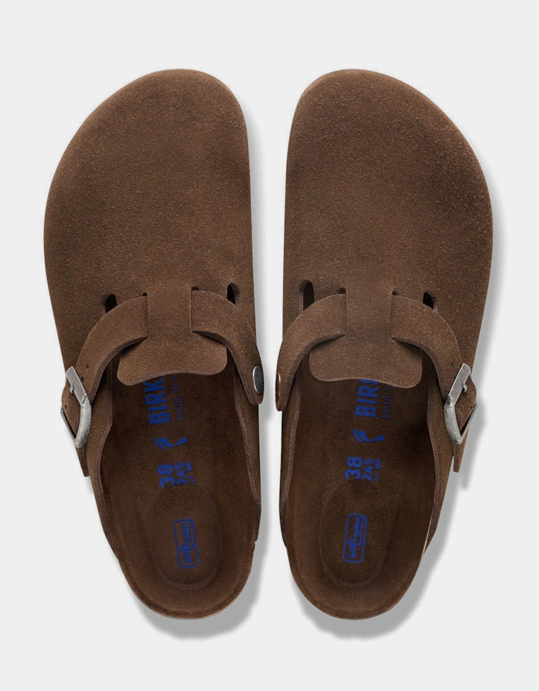 Birkenstock Boston Suede Leather Tonal Footbed Womens Clogs - Carafe