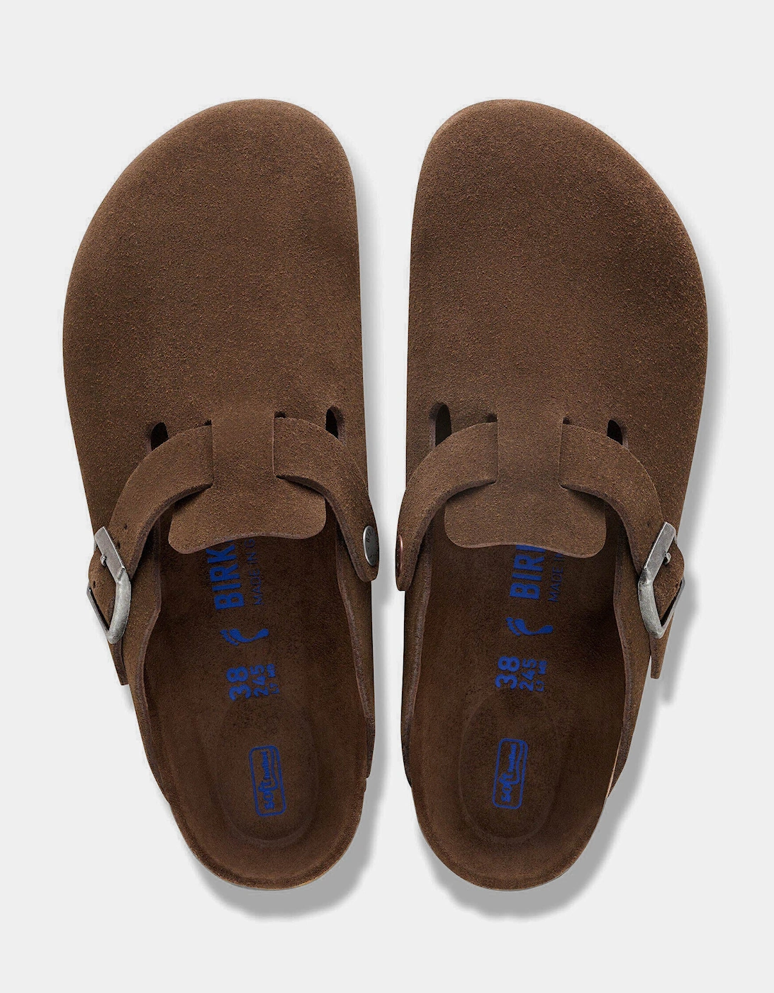 Birkenstock Boston Suede Leather Tonal Footbed Womens Clogs - Carafe