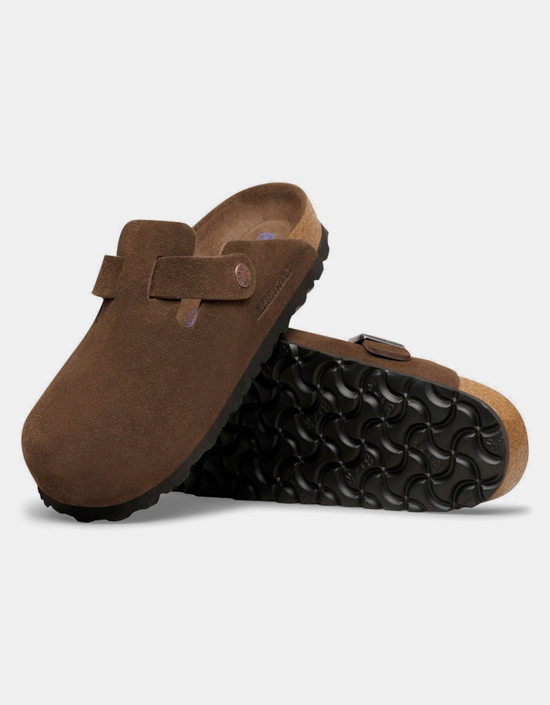 Birkenstock Boston Suede Leather Tonal Footbed Womens Clogs - Carafe