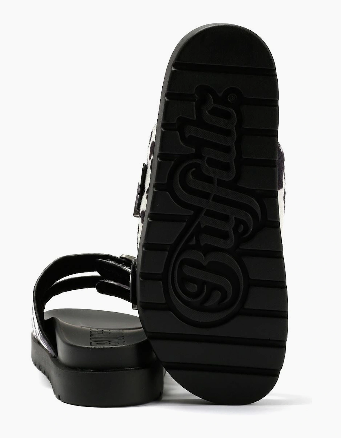 Buffalo Raya Ari Women's Black/White Cow Sandals
