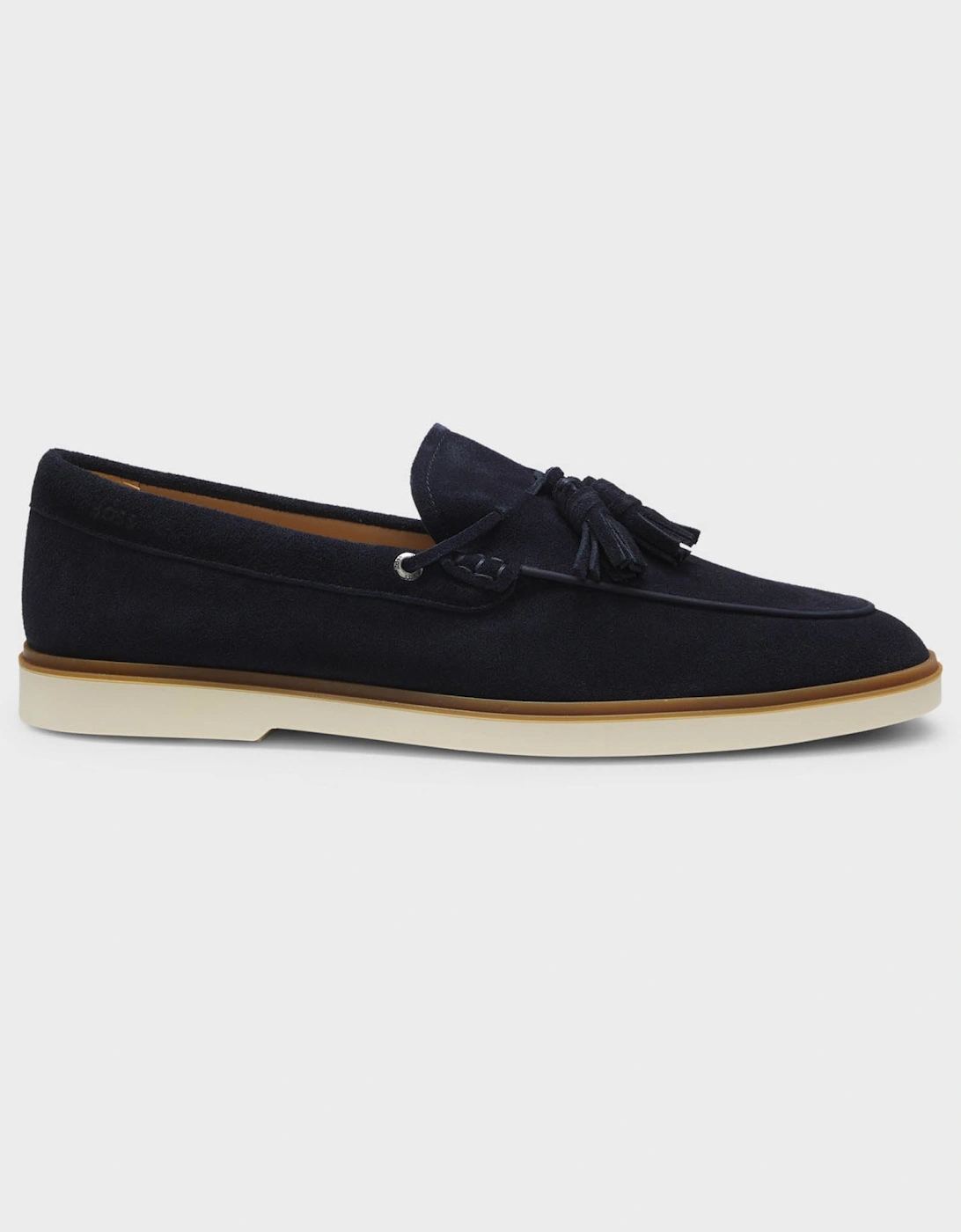 BOSS Orange Hedley Mens Suede Loafers with Tassel Trim - Dark Blue 402