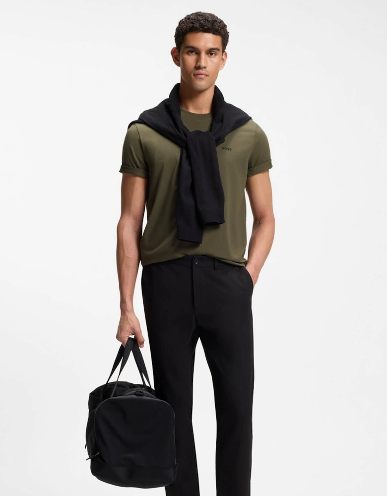 BOSS Green Tee Mens Stretch Cotton T-Shirt with Contrast Logo - Open Green 398