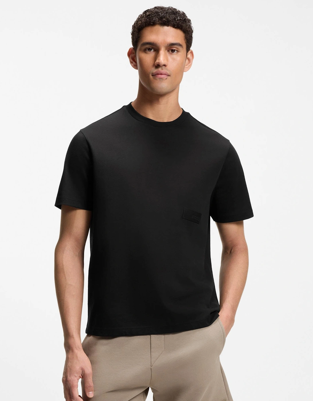 BOSS Green TS Structure Mens T-Shirt - Black 001, 5 of 4