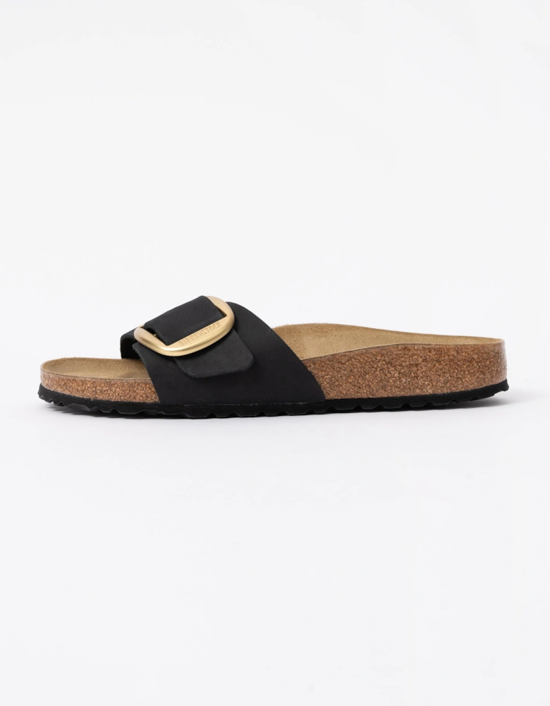 Birkenstock Madrid Big Buckle Womens Nubuck Leather Sandals - Black
