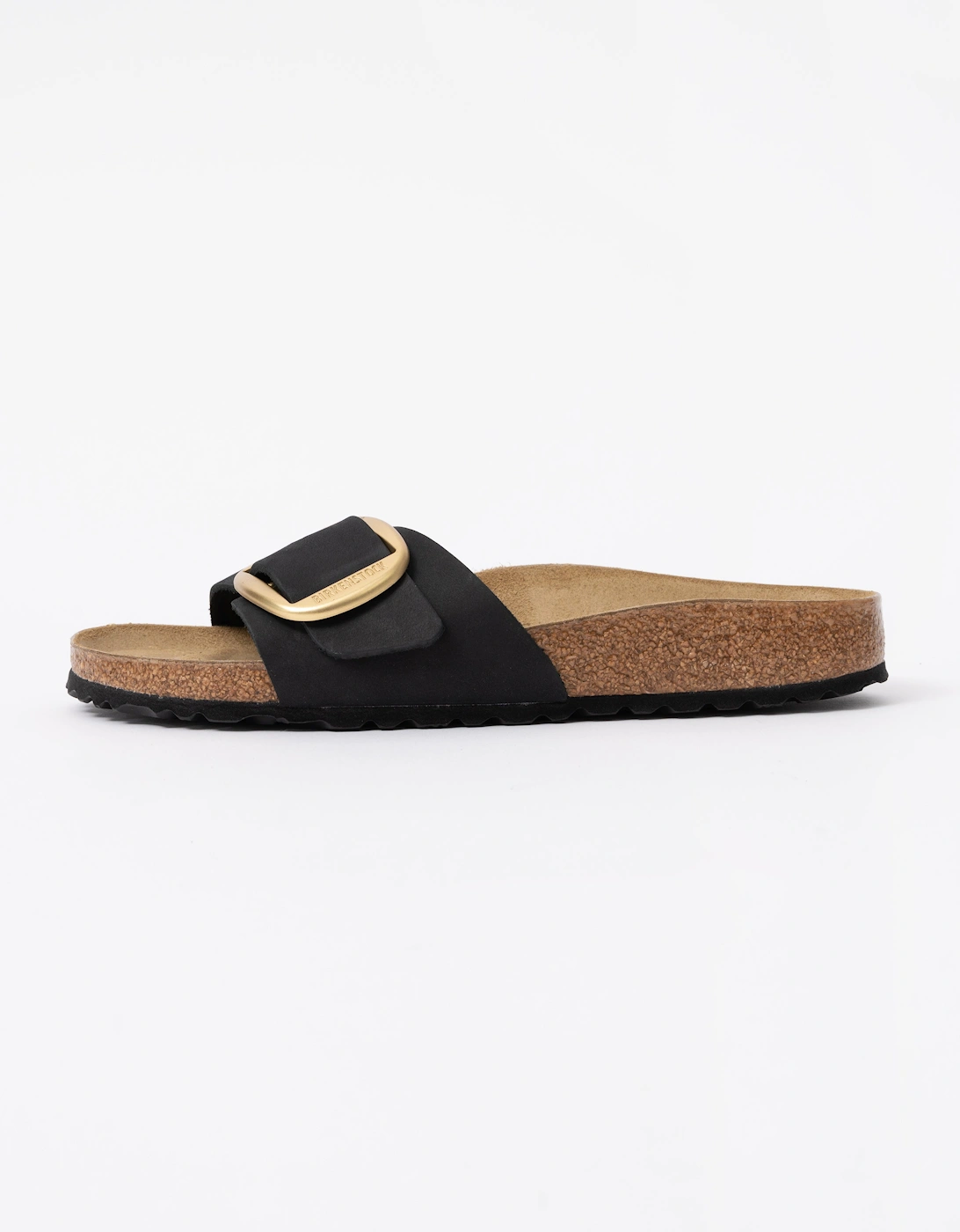 Birkenstock Madrid Big Buckle Womens Nubuck Leather Sandals - Black