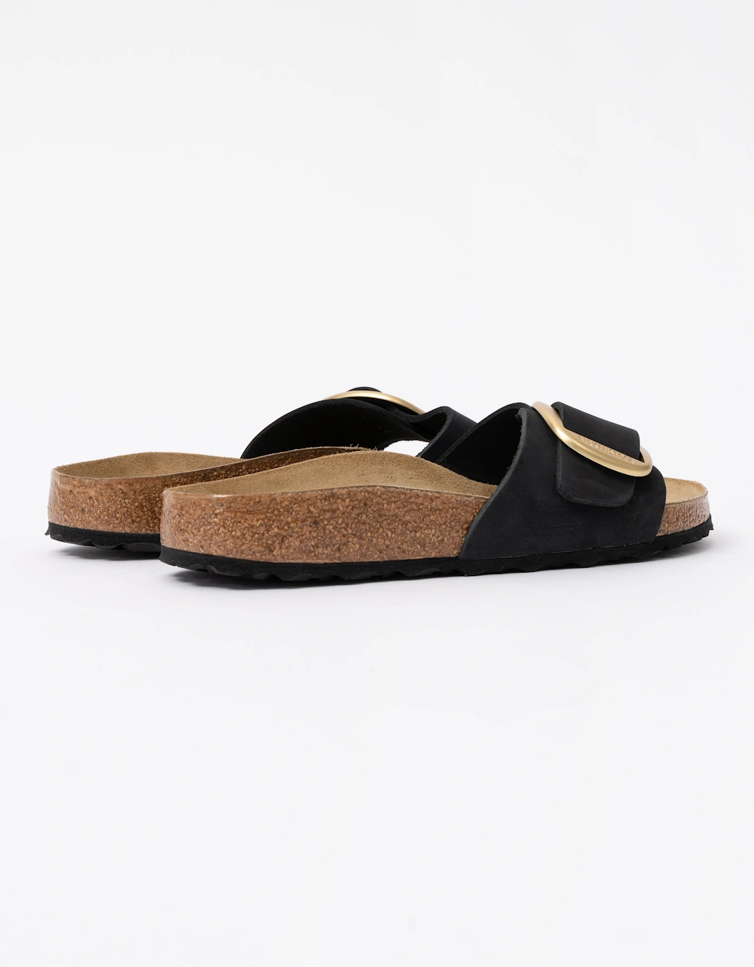 Birkenstock Madrid Big Buckle Womens Nubuck Leather Sandals - Black