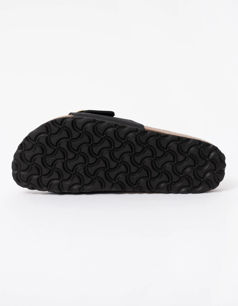 Birkenstock Madrid Big Buckle Womens Nubuck Leather Sandals - Black