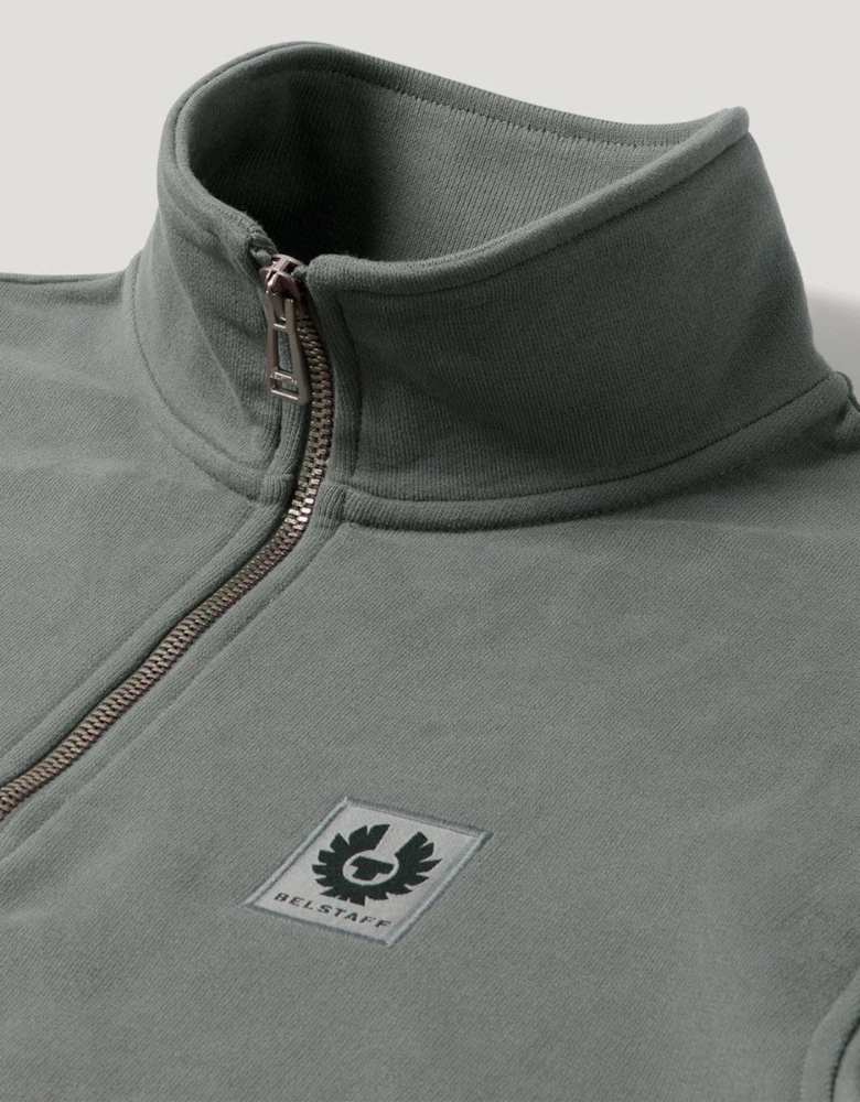 Belstaff Quarter Zip Sweatshirt Atlantic Grey