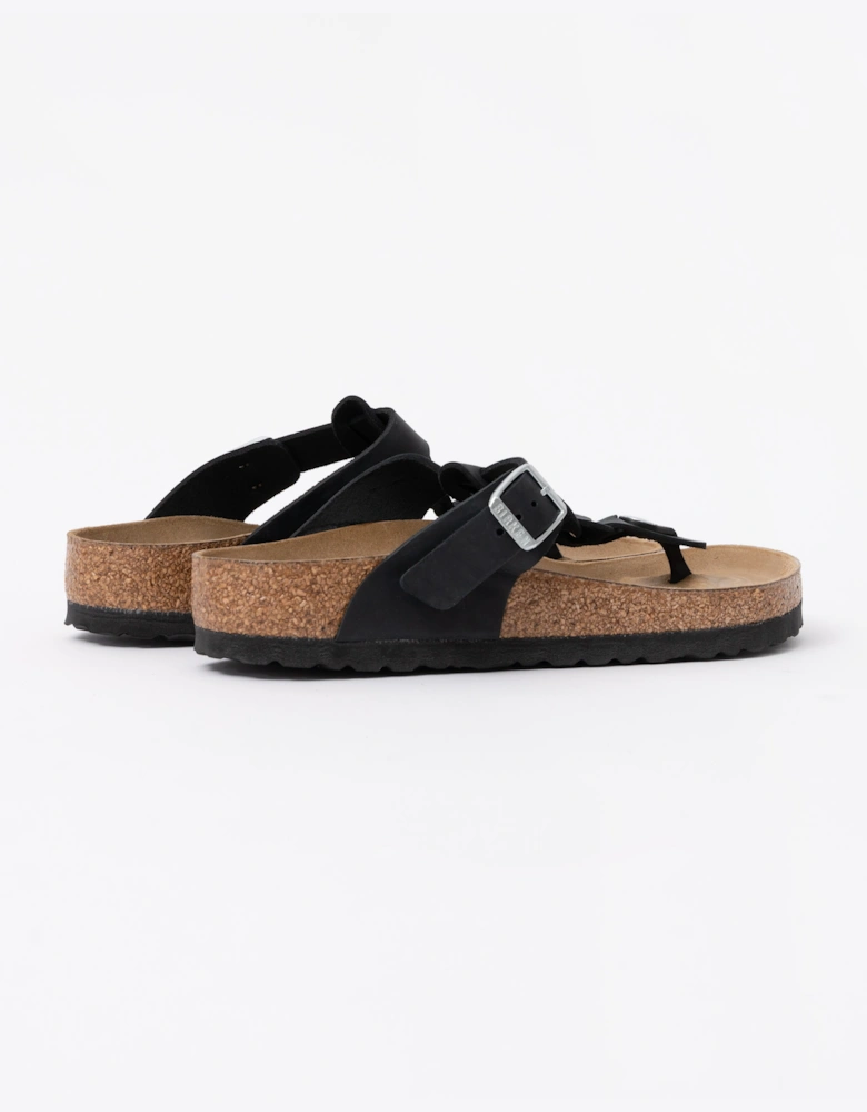 Birkenstock Gizeh Braided Natural Oiled Leather Womens Sandals - Black