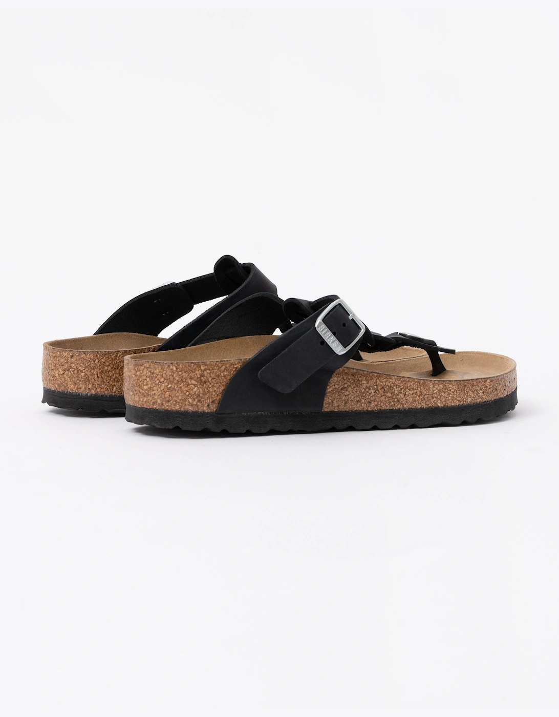 Birkenstock Gizeh Braided Natural Oiled Leather Womens Sandals - Black