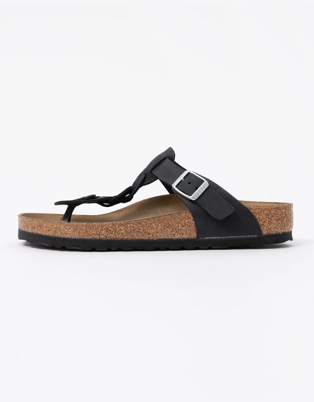 Birkenstock Gizeh Braided Natural Oiled Leather Womens Sandals - Black
