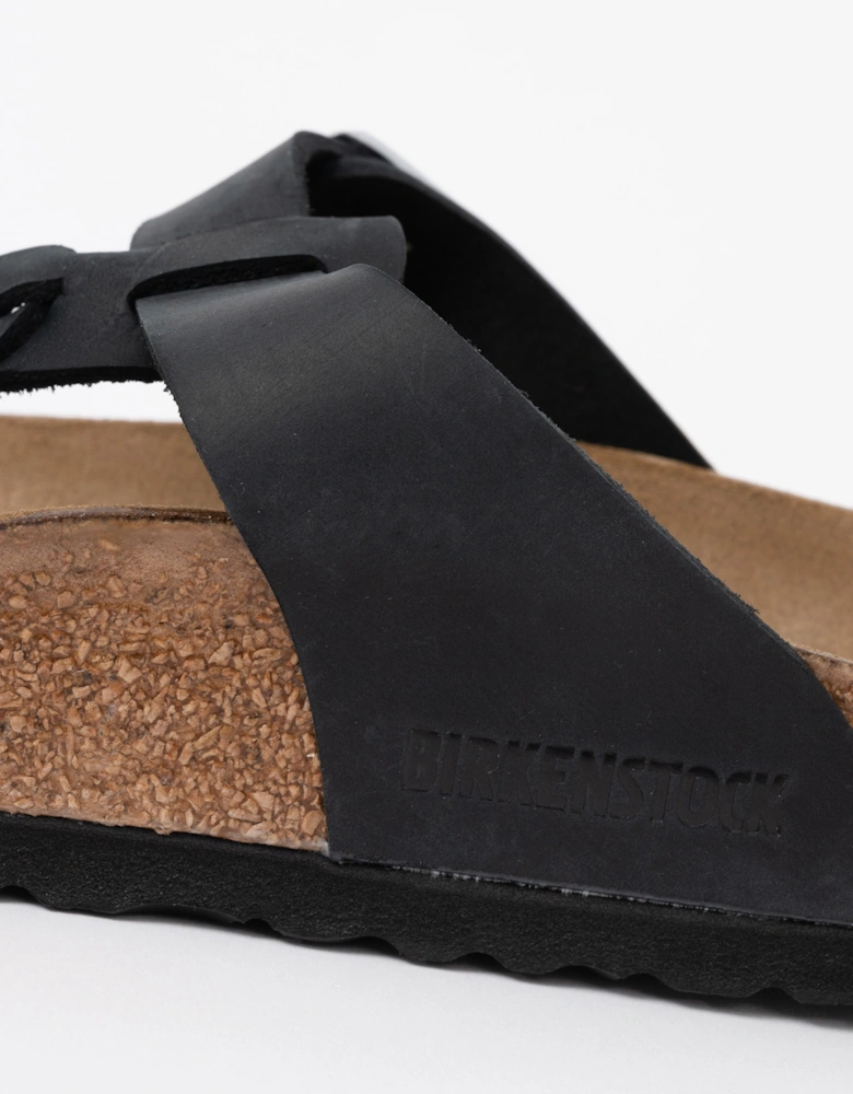 Birkenstock Gizeh Braided Natural Oiled Leather Womens Sandals - Black