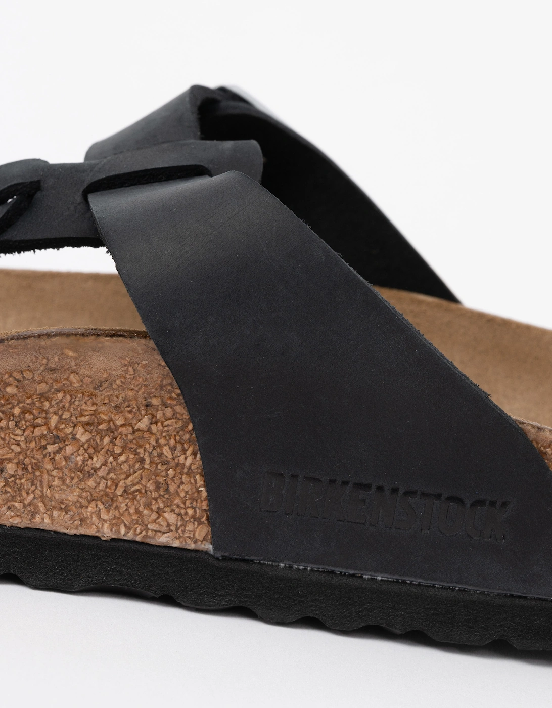 Birkenstock Gizeh Braided Natural Oiled Leather Womens Sandals - Black