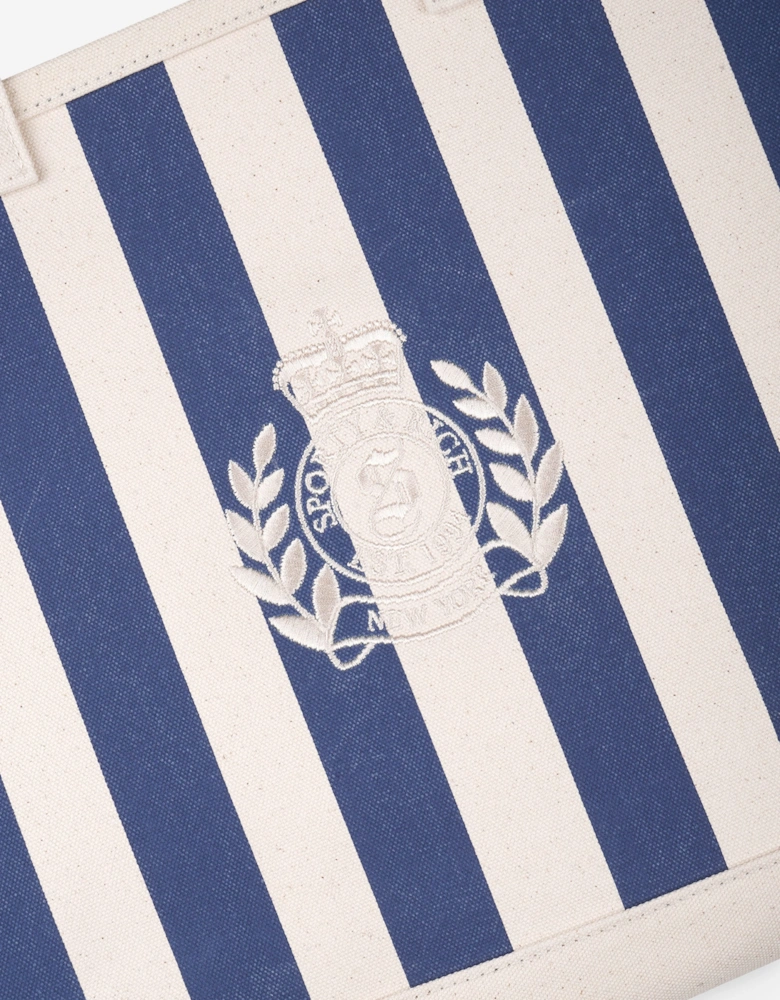 Sporty & Rich Girls NY Crest Beach Tote Bag in Navy (37.5cm)