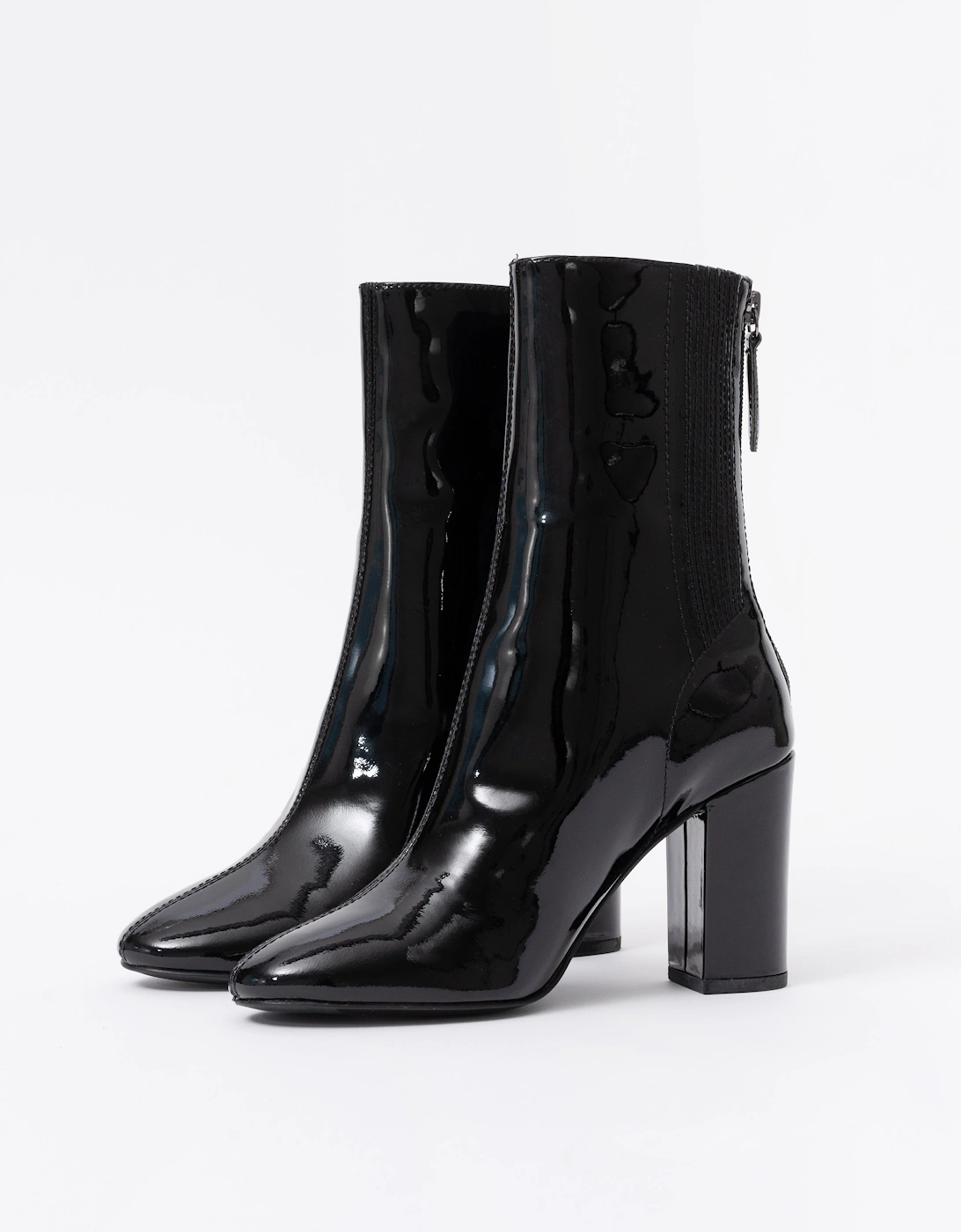 Ash Jasmin Heeled Boots Black Patent Leather