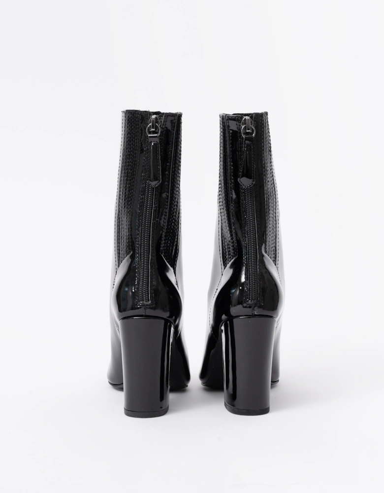Ash Jasmin Heeled Boots Black Patent Leather