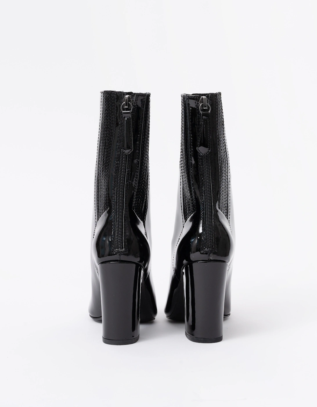 Ash Jasmin Heeled Boots Black Patent Leather