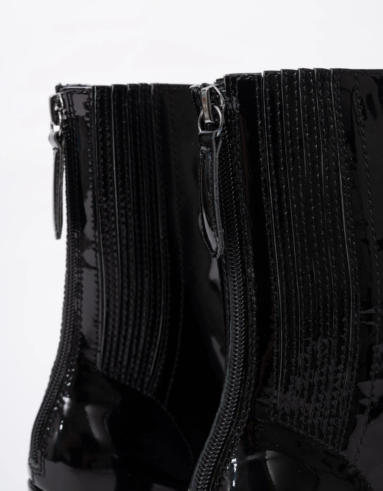 Ash Jasmin Heeled Boots Black Patent Leather
