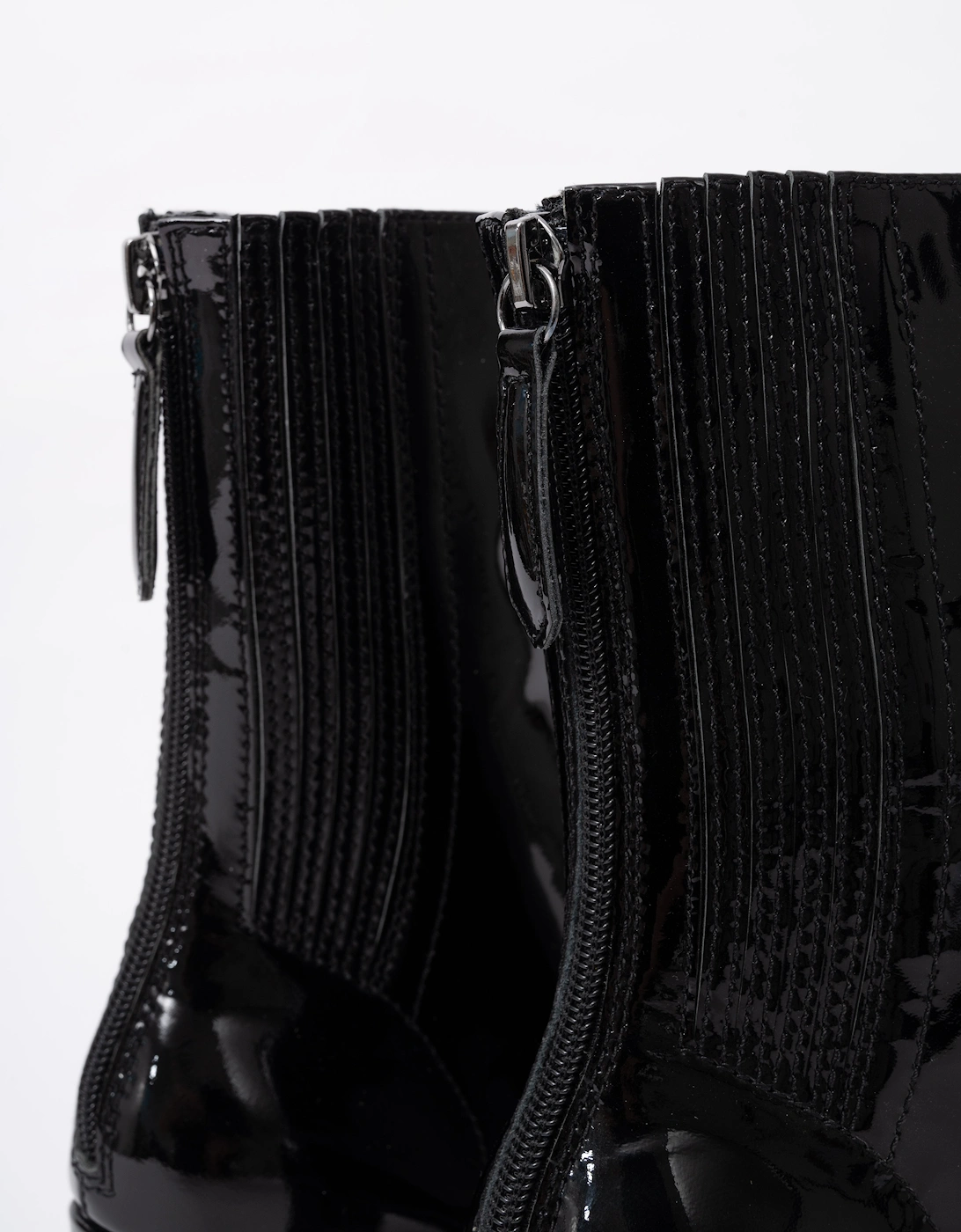 Ash Jasmin Heeled Boots Black Patent Leather