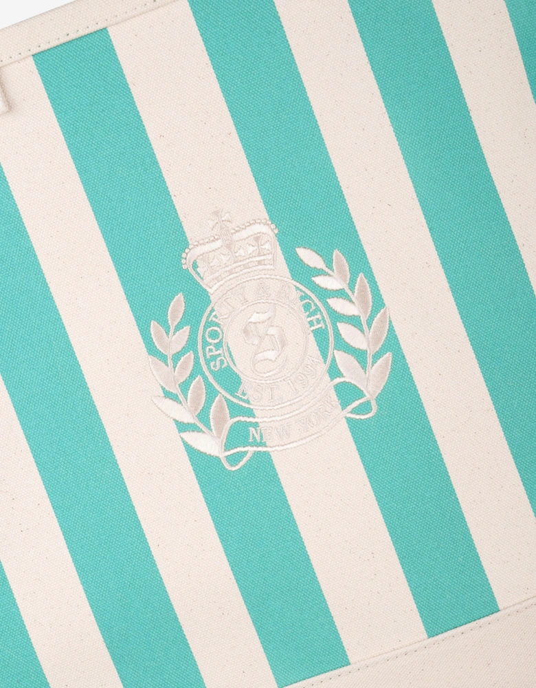 Sporty & Rich Girls NY Crest Beach Tote Bag in Green (37.5cm)