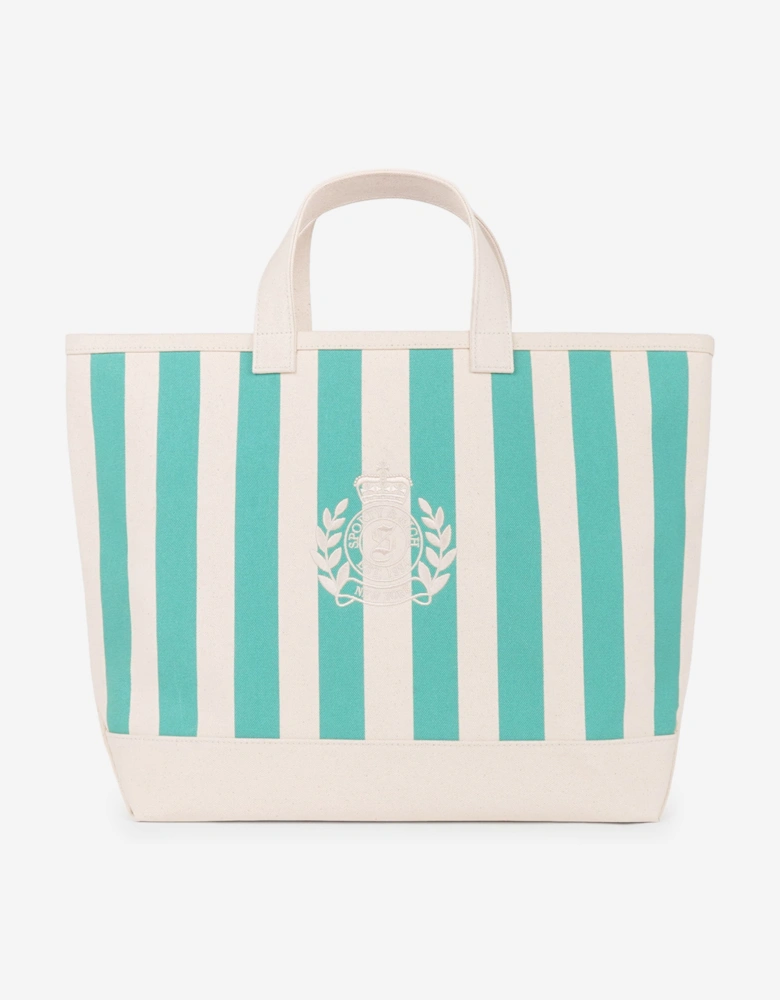 Sporty & Rich Girls NY Crest Beach Tote Bag in Green (37.5cm)