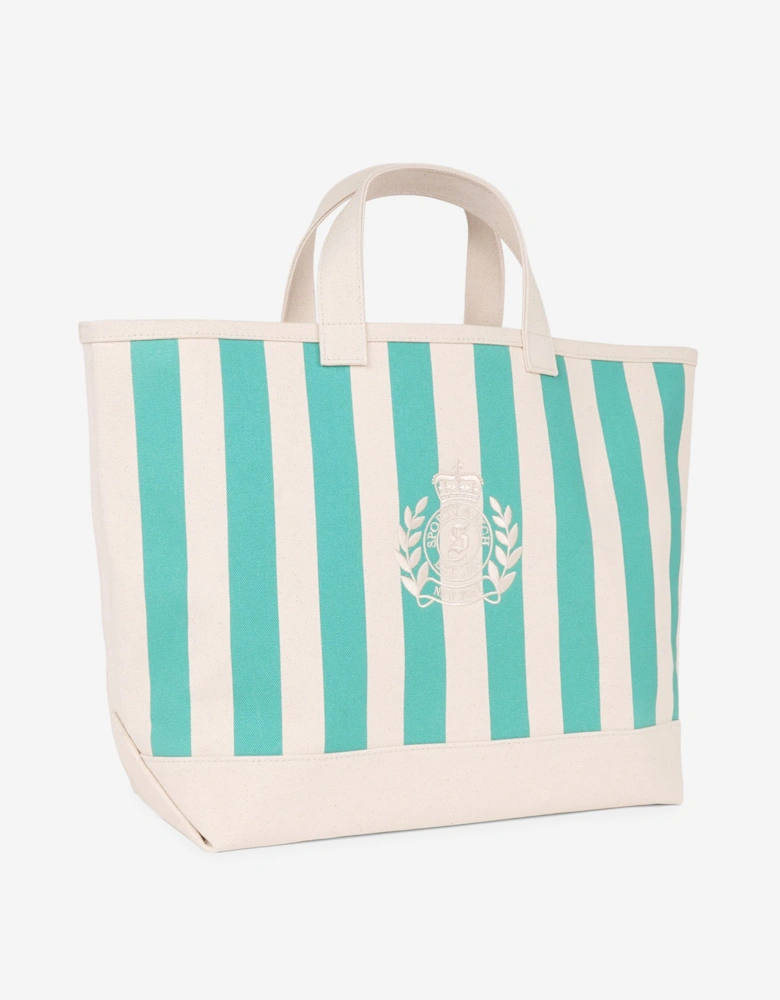 Sporty & Rich Girls NY Crest Beach Tote Bag in Green (37.5cm)